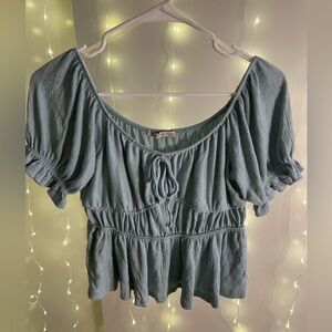 Active USA Babydoll Mint Green Top